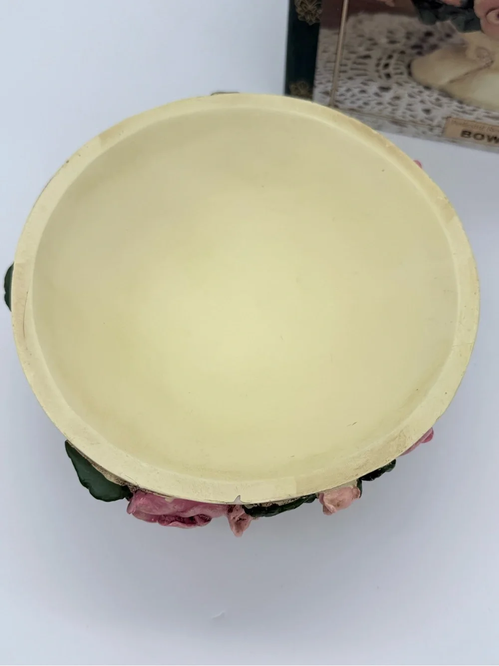 1990’s Vtg. Accents Pedestal Resin Rose Bowl Centerpiece Cottagecore Decor - NIB